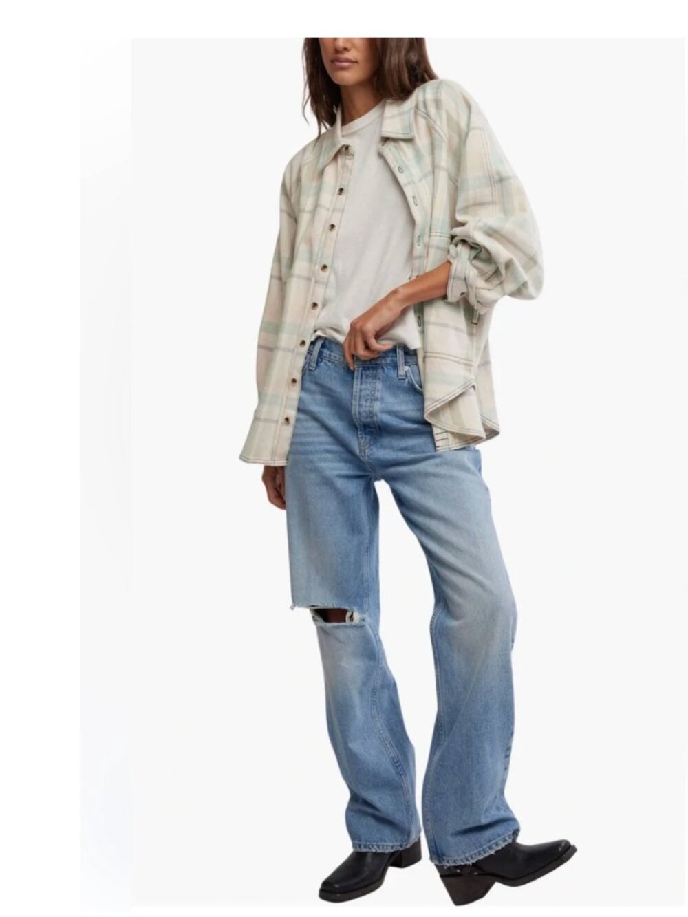 NWT Free People Holly Ripped Bootcut Jeans  28, CAMBRIDGE